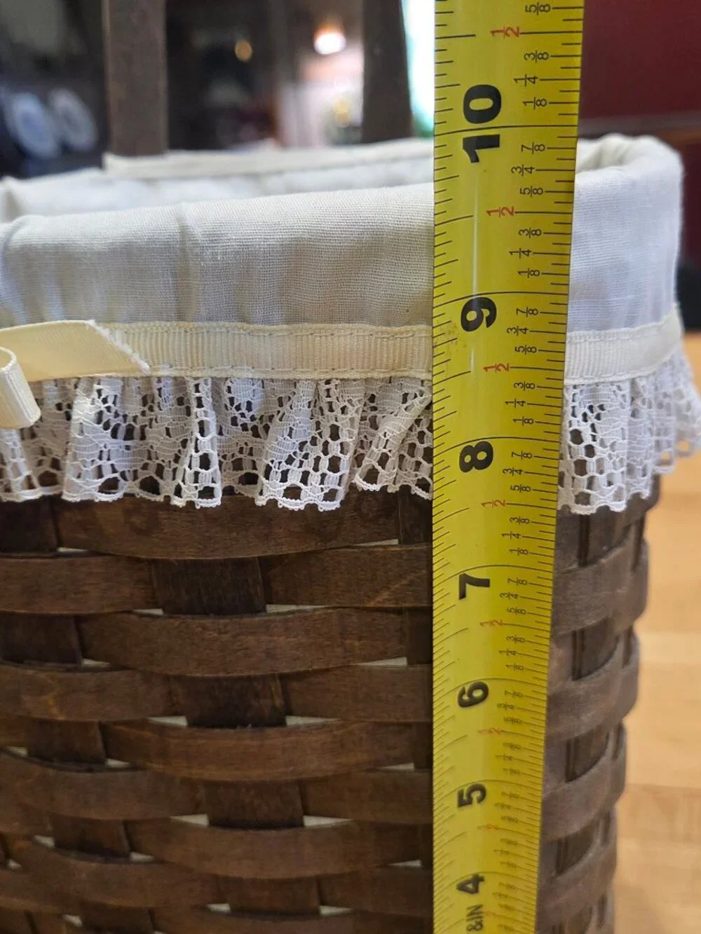 Vintage Pre Stamp Longaberger Hanging Mail Basket Weaver Initials